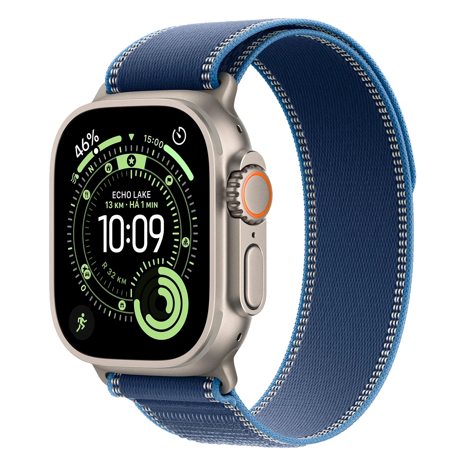 Apple Watch Ultra 3 MEWM4ZP/A Celular + GPS Caixa Titânio Natural 49mm - Loop Trail Azul