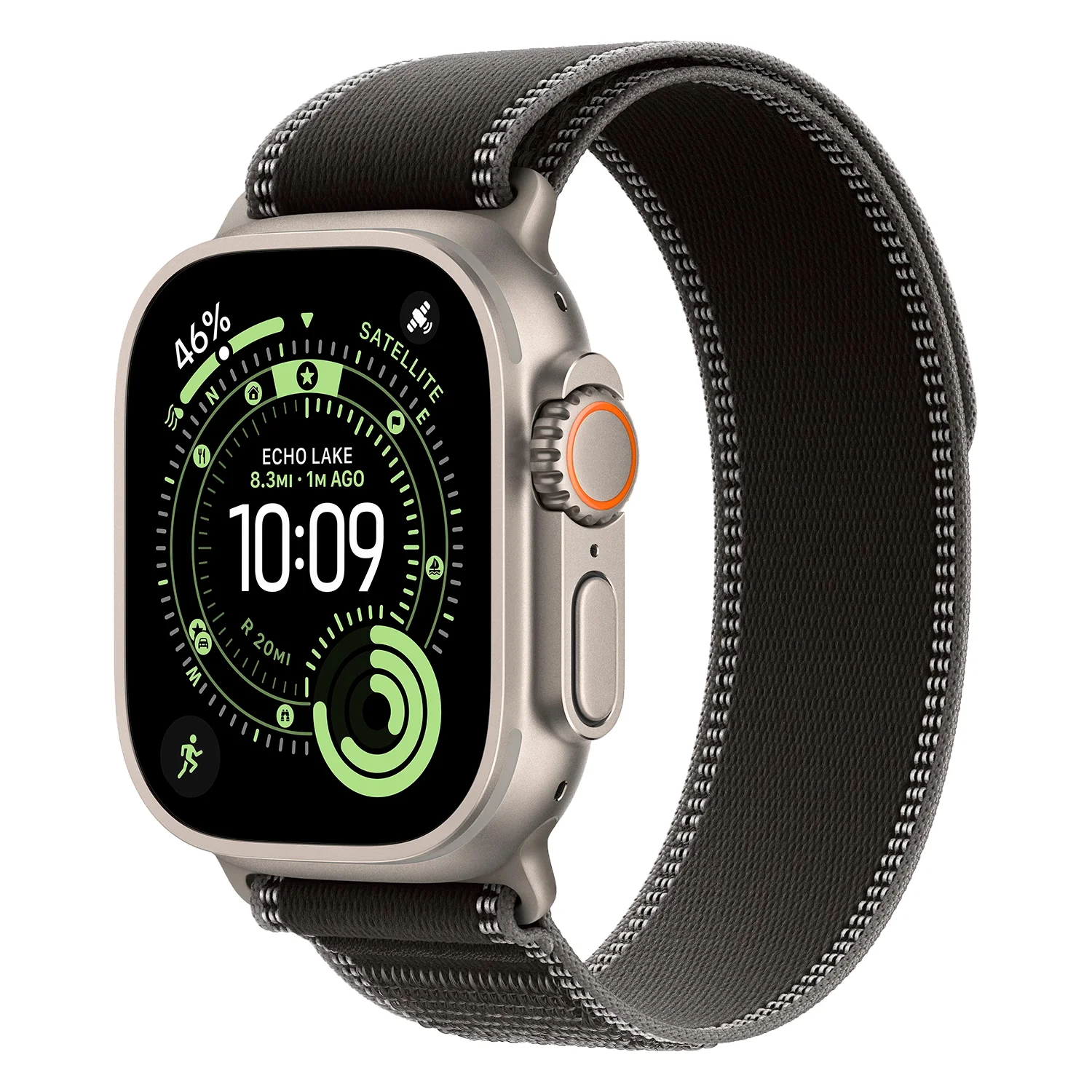 Apple Watch Ultra 3 MF1H4ZP/A Celular + GPS Caixa Titânio Natural 49mm - Loop Trail Preto Carvão M/L
