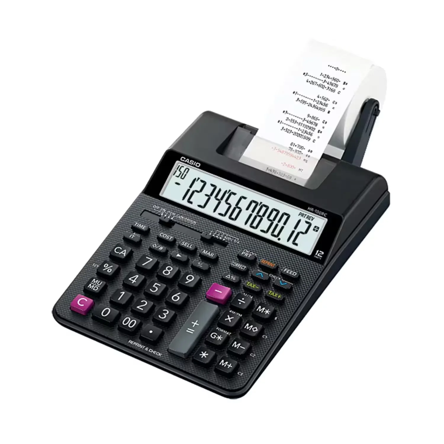 Calculadora com Impressão Casio HR-100RC 12 Dígitos Bivolt - Preto
