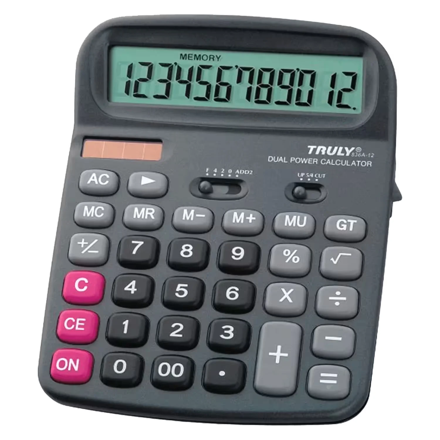 Calculadora Truly 836A Media 12 Dígitos - Cinza