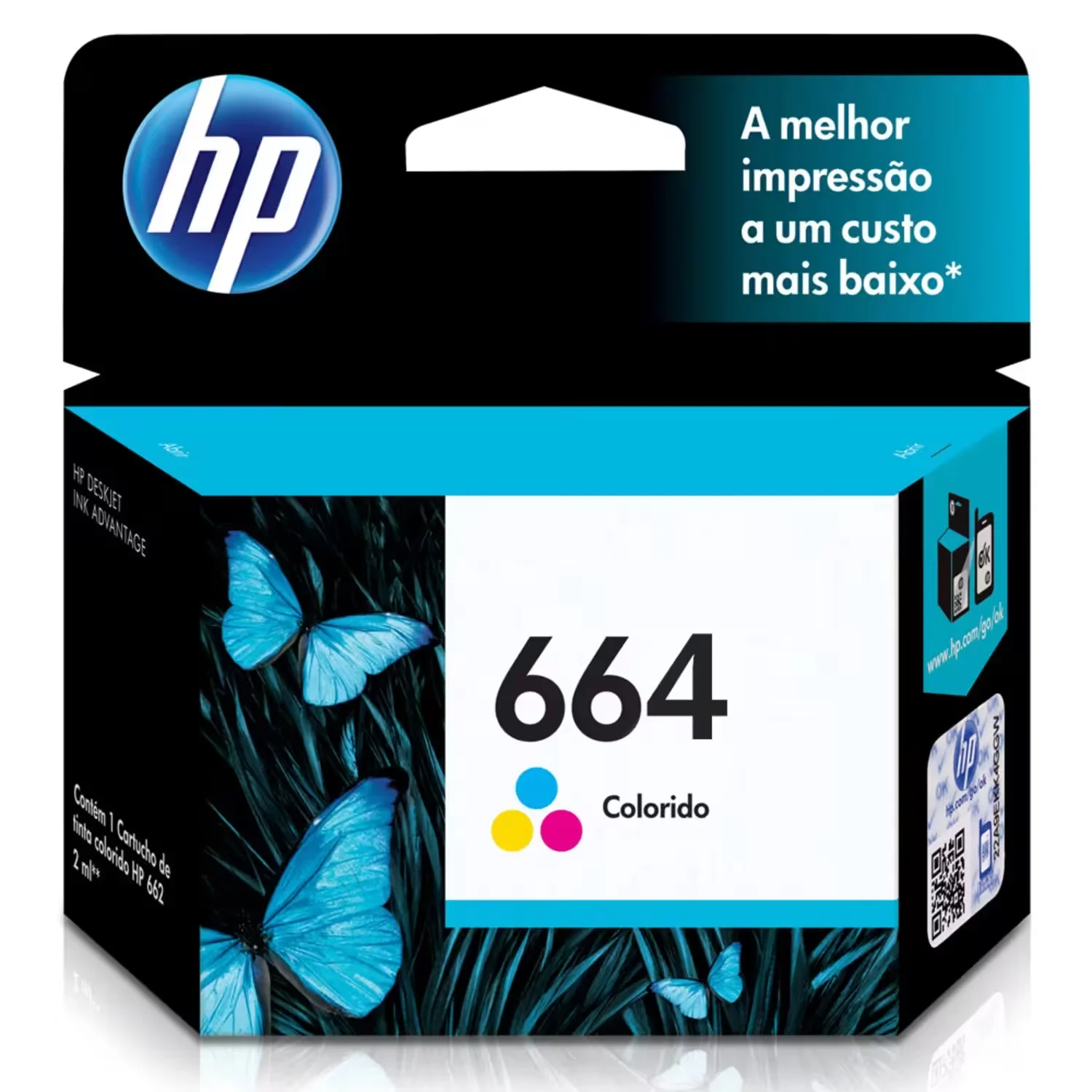 Cartucho HP 664 F6V28AL para Impressora HP - Tricolor