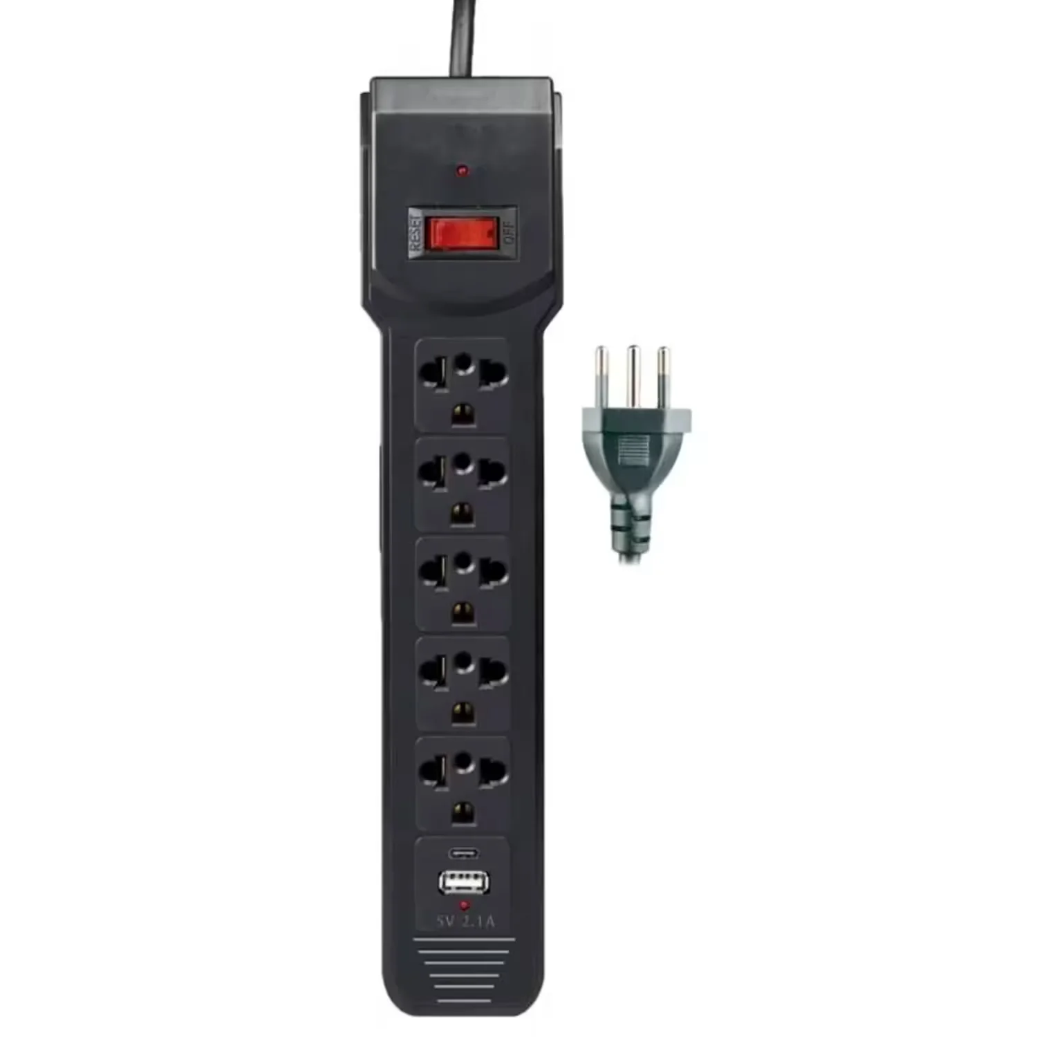 Filtro de Linha Satellite A-R014 5 Tomadas USB / USB-C 1.5 Metros - Preto