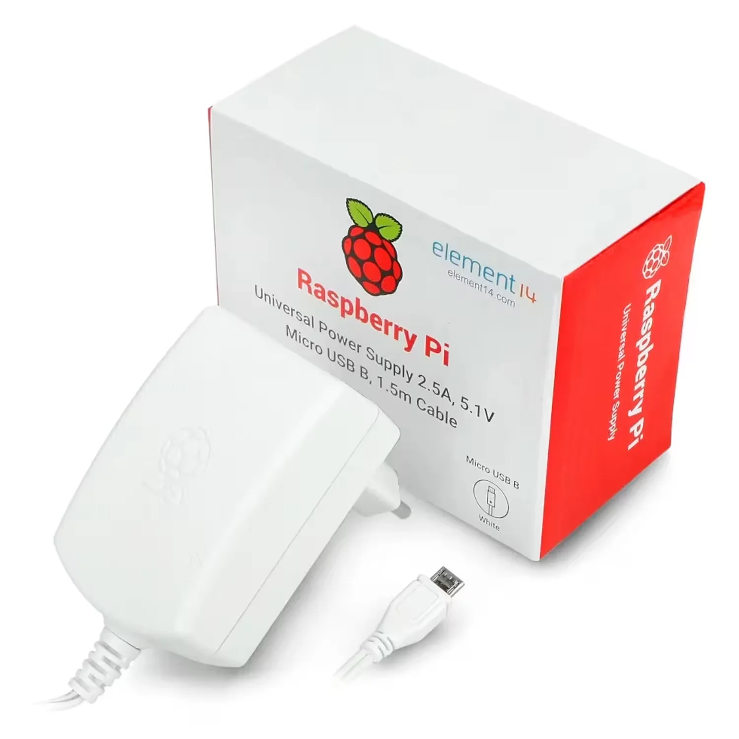 Fonte para Raspberry Pi - Branco (Sem Caixa)