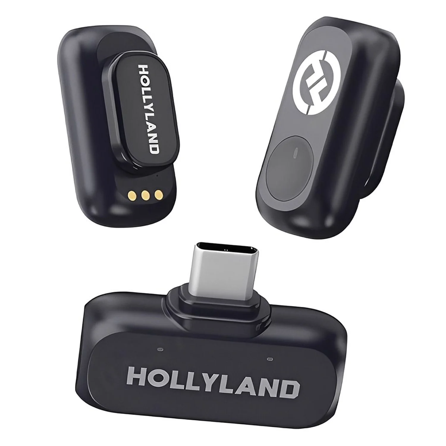 Microfone Lapela Hollyland Lark A1 Mini Duo USB-C para Smartphone Sem Fio - Cinza Espacial