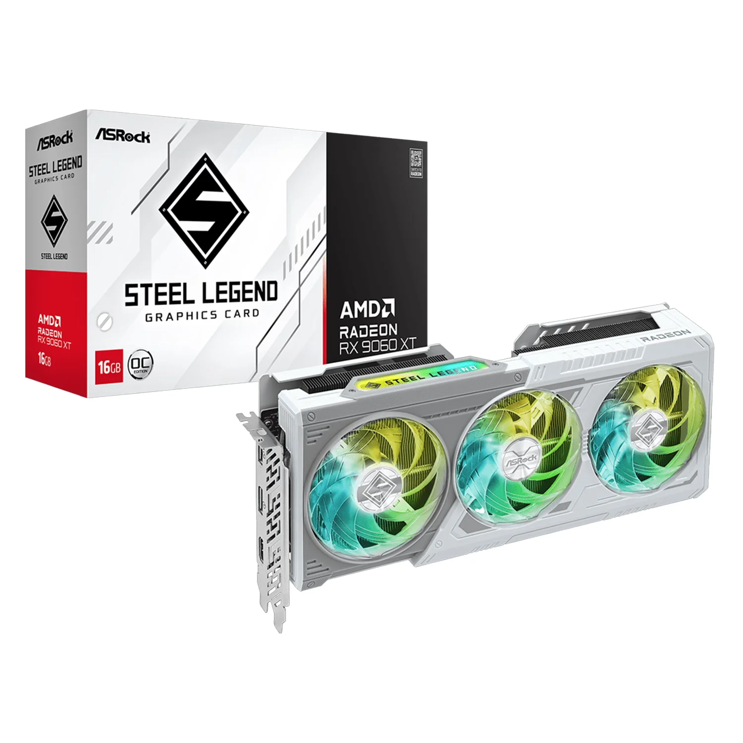 Placa de Vídeo ASRock Steel Legend OC AMD Radeon RX-9060XT 16GB GDDR6 - SL16GO