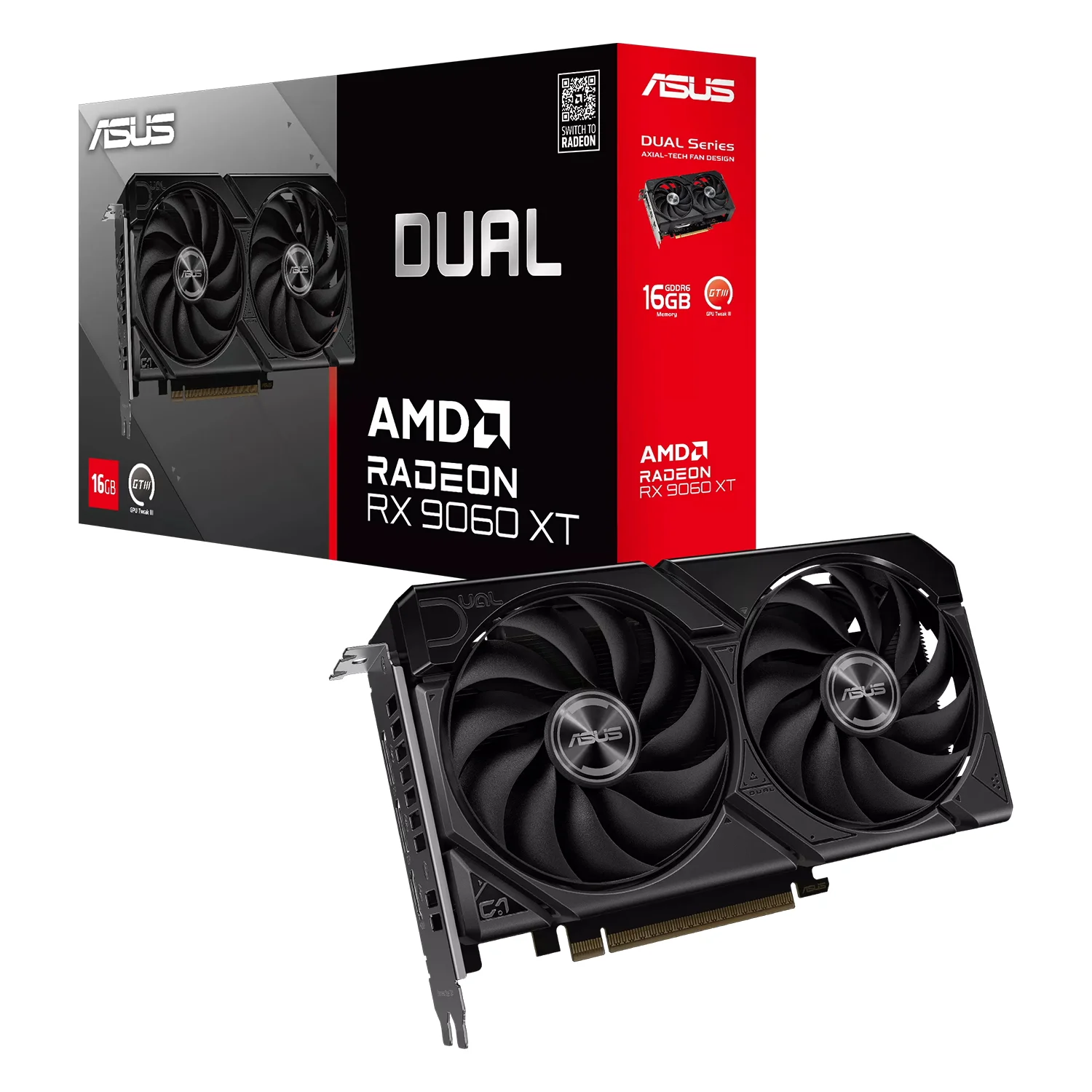 Placa de Vídeo Asus Dual AMD Radeon RX-5060XT 16GB GDDR6 - DUAL-RX9060XT-16G