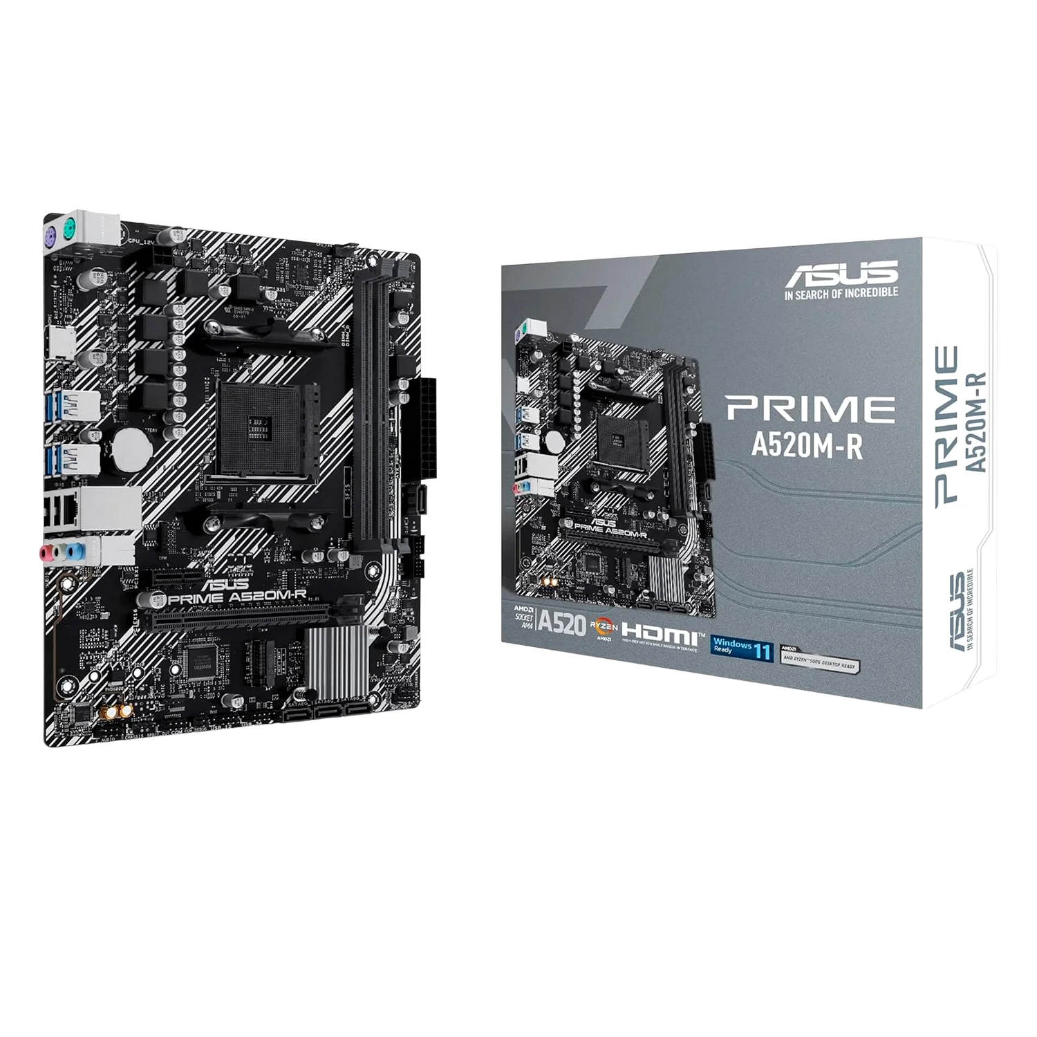 Placa Mãe Asus Prime A520M-R Socket AM4 Chipset AMD A5200 DDR4 Micro ATX