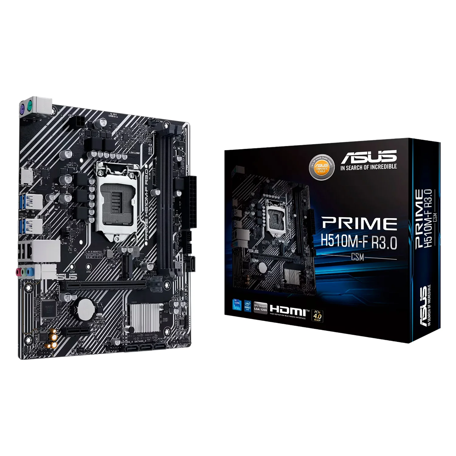 Placa Mãe Asus Prime H510M-F R3 Socket LGA 1200 Chipset Intel H470 DDR4 Micro ATX