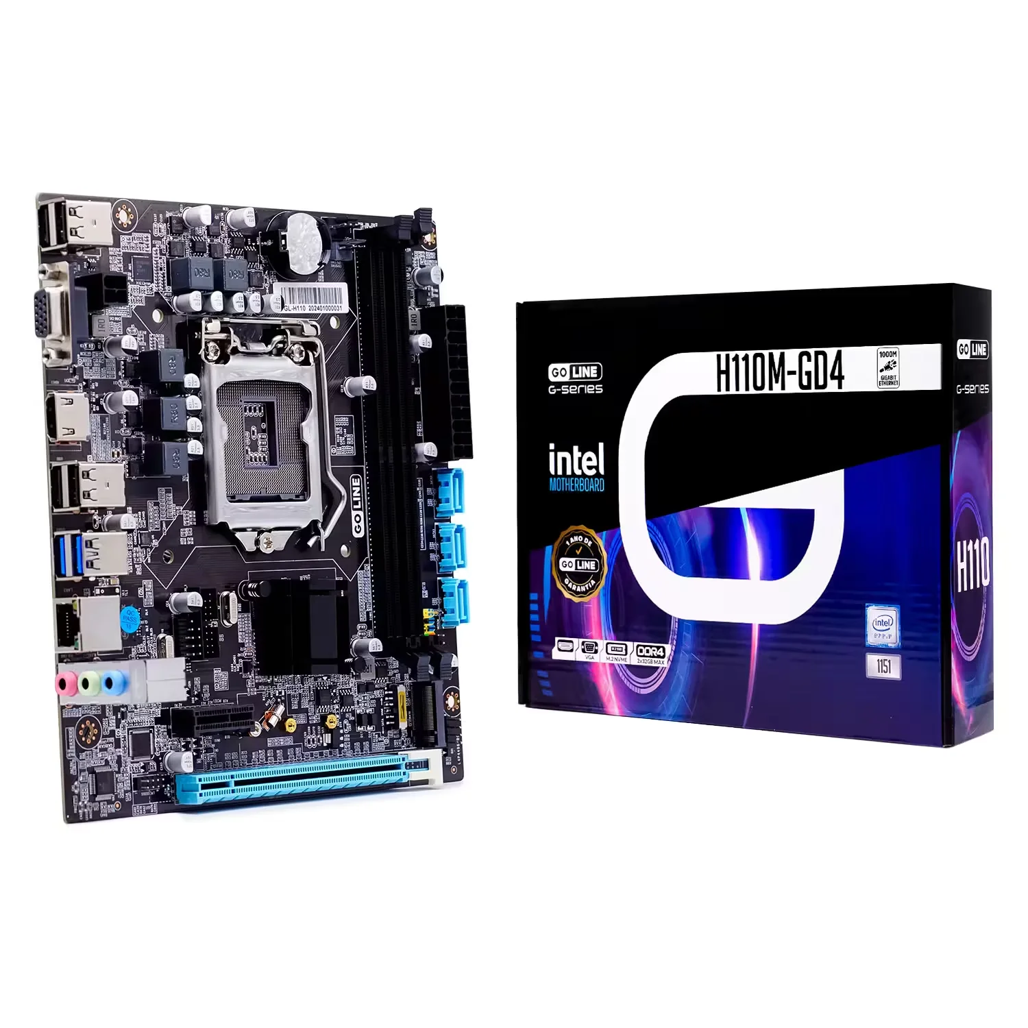 Placa Mãe Goline H110M-G Socket LGA 1151 Chipset Intel H110 DDR4 Micro ATX - (1 Ano de Garantia)