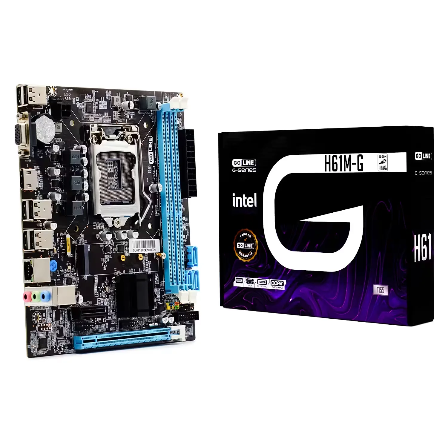 Placa Mãe Goline H61M-G Gigabit DDR3 Socket LGA 1155 Chipset Intel H61 Micro ATX- (1 Ano de Garantia)