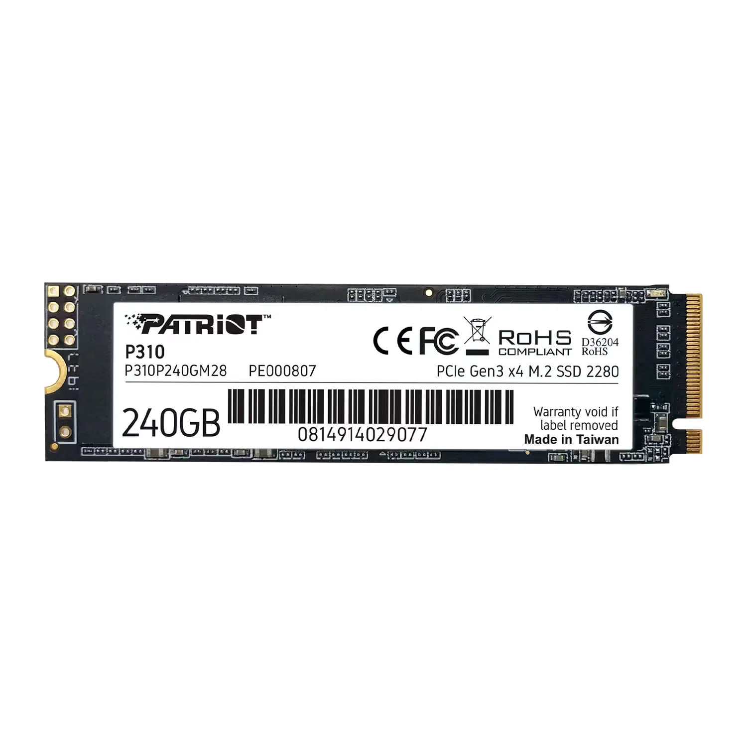 SSD M.2 Patriot P310 240GB NVMe PCIe - P310P240GM28
