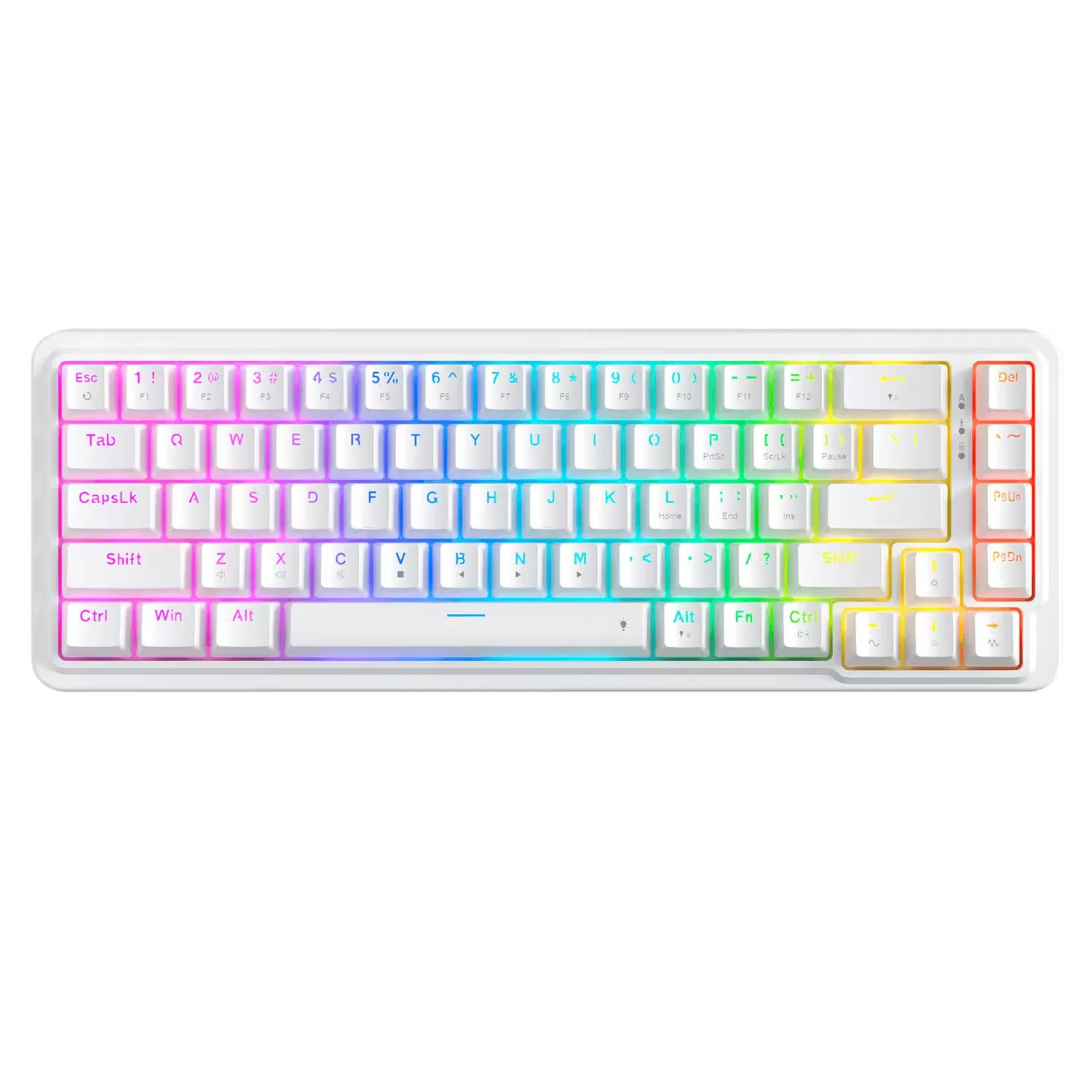 Teclado Gamer Redragon Nova K709W RGB Layout 65% - Branco